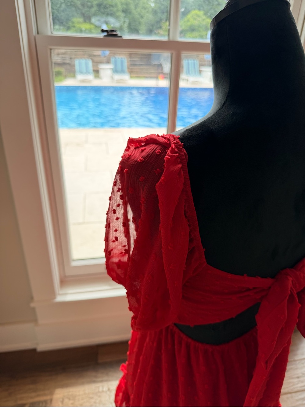 Altar'd State Red Swiss Dot Mini Dress - Picture 5 of 6